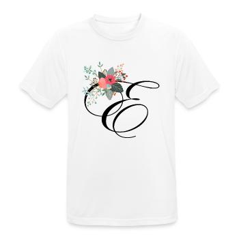 Letter e fleuris - Männer T-Shirt atmungsaktiv - Weiß - Vorne - AI Model Male 185 dark (185cm)