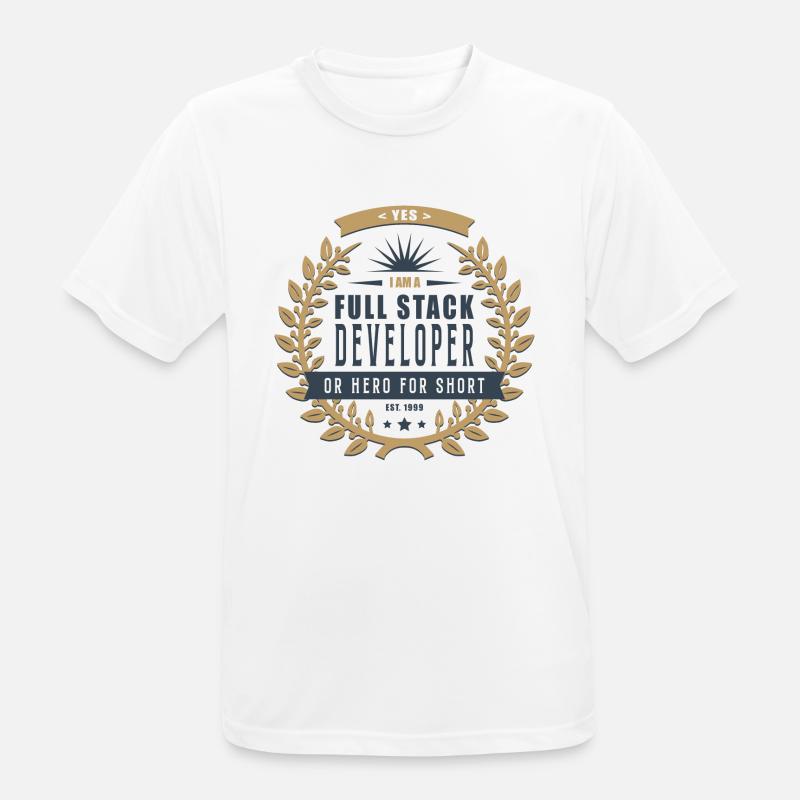 Full Stack Developer dunkel - Männer T-Shirt atmungsaktiv - Weiß