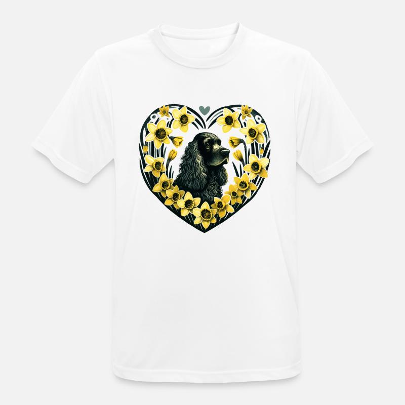 Schwarzer Cocker Spaniel - Männer T-Shirt atmungsaktiv - Weiß