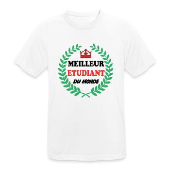 BESTER STUDENT DER WELT - Männer T-Shirt atmungsaktiv - Weiß - Vorne - AI Model Male 185 dark (185cm)