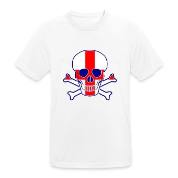 Crâne de drapeau de l'Angleterre - T-shirt respirant Homme - blanc - Devant - AI Model Male 185 dark (185cm)