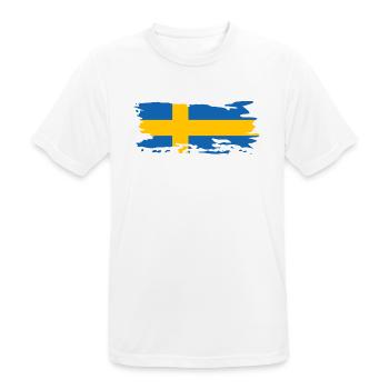Sweden flag Scandinavia - Men's Breathable T-Shirt - white - Front - AI Model Male 185 dark (185cm)