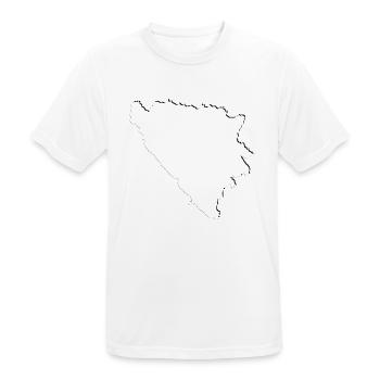 Bosnia map as an outline - Men's Breathable T-Shirt - white - Front - AI Model Male 185 dark (185cm)