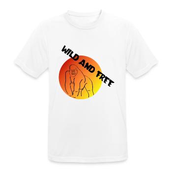 Wild und Frei | Freiheit | Natur | Abenteuer - Männer T-Shirt atmungsaktiv - Weiß - Vorne - AI Model Male 185 dark (185cm)