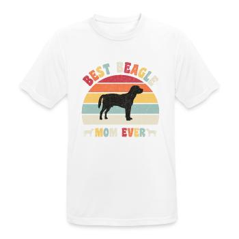Best Beagle mom ever dog lovers vintage retro - Men's Breathable T-Shirt - white - Front - AI Model Male 185 dark (185cm)