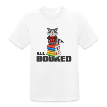 lesen lesestunde buch fibel roman ebook "booked" - Männer T-Shirt atmungsaktiv - Weiß - Vorne - AI Model Male 185 dark (185cm)