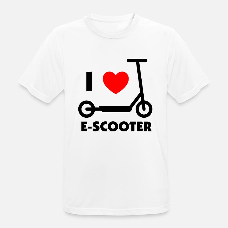 E-Scooter E-Roller Scooter - Men's Breathable T-Shirt - white