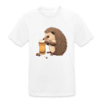 Süßer Igel mit Bier - Männer T-Shirt atmungsaktiv - Weiß - Vorne - AI Model Male 185 dark (185cm)