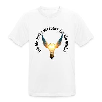 Ich bin nicht verrückt, ich bin genial (Geschenk) - Männer T-Shirt atmungsaktiv - Weiß - Vorne - AI Model Male 185 dark (185cm)