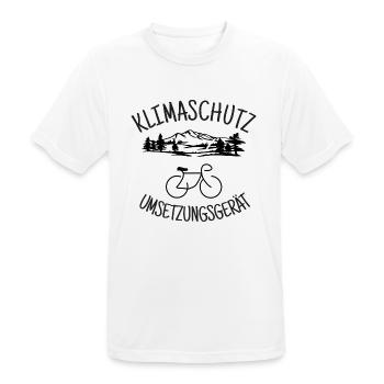 Klimaschutz- Umsetzungs- Gerät Natur - Männer T-Shirt atmungsaktiv - Weiß - Vorne - AI Model Male 185 dark (185cm)