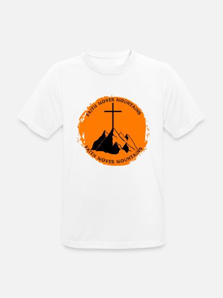 faith moves mountains - Männer T-Shirt atmungsaktiv - Weiß