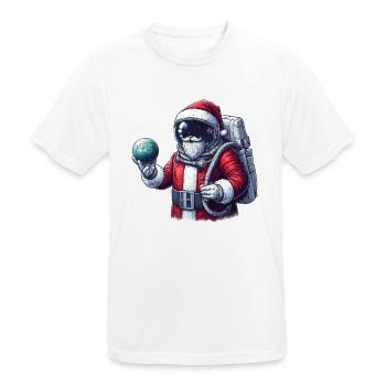 Idée cadeau Père Noël astronaute - T-shirt respirant Homme - blanc - Devant - AI Model Male 185 dark (185cm)