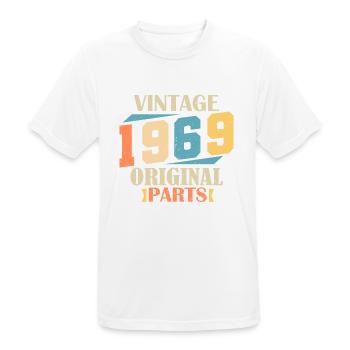 Monat 1969. 1969 Geburtstagsgeschenk. 55 Jahre Birt - Männer T-Shirt atmungsaktiv - Weiß - Vorne - AI Model Male 185 dark (185cm)