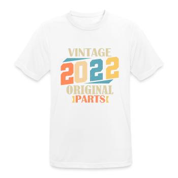 Mois 2022. Cadeau d'anniversaire 2022. 2 ans Birth - T-shirt respirant Homme - blanc - Devant - AI Model Male 185 dark (185cm)