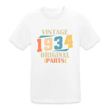 Monat 1934. 1934 Geburtstagsgeschenk. 90 Jahre Birt - Männer T-Shirt atmungsaktiv - Weiß - Vorne - AI Model Male 185 dark (185cm)
