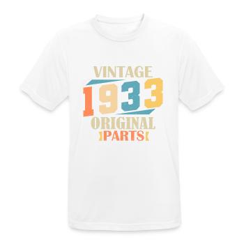 Mois 1933. Cadeau d'anniversaire 1933. 91 ans Birt - T-shirt respirant Homme - blanc - Devant - AI Model Male 185 dark (185cm)