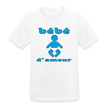 Bébé d'amour - T-shirt respirant Homme - blanc - Devant - AI Model Male 185 dark (185cm)