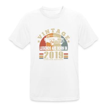 Jahrgang 2019 Legende geboren - Männer T-Shirt atmungsaktiv - Weiß - Vorne - AI Model Male 185 dark (185cm)