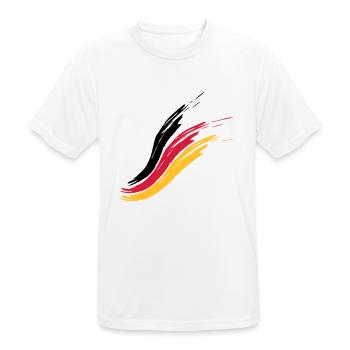 germany flag country proud homeland german tri - Men's Breathable T-Shirt - white - Front - AI Model Male 185 dark (185cm)