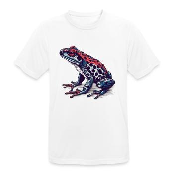 Pfeilgiftfrosch Amphibie in toller retro Optik - Männer T-Shirt atmungsaktiv - Weiß - Vorne - AI Model Male 185 dark (185cm)