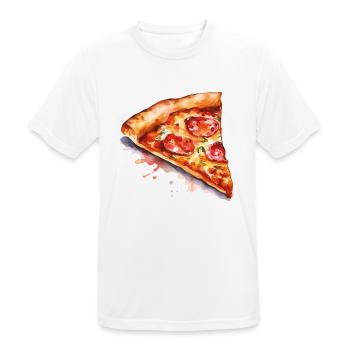 pizza - Men's Breathable T-Shirt - white - Front - AI Model Male 185 dark (185cm)