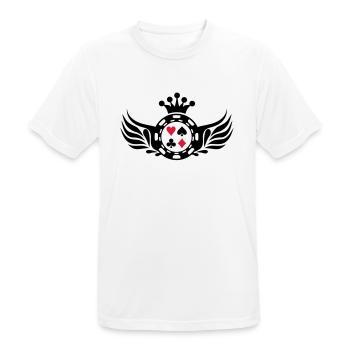 poker_shield_f2 - T-shirt respirant Homme - blanc - Devant - AI Model Male 185 dark (185cm)