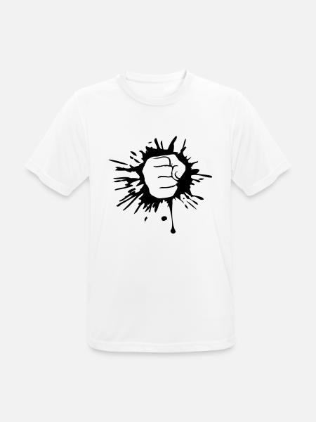 klecks tropfen farbe graffiti faust hand geballt a - Männer T-Shirt atmungsaktiv - Weiß