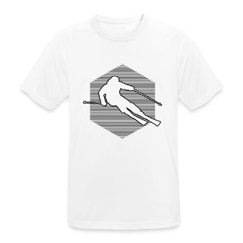 Skier Skiers Men Skiing Women Skiing Skiing - Men's Breathable T-Shirt - white - Front - AI Model Male 185 dark (185cm)