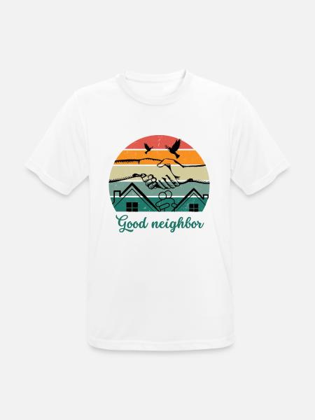 Good neighbor BW - Men's Breathable T-Shirt - white