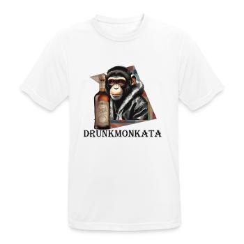 Drunkmonkata - Männer T-Shirt atmungsaktiv - Weiß - Vorne - AI Model Male 185 dark (185cm)