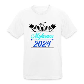 mykonos 2024 - Männer T-Shirt atmungsaktiv - Weiß - Vorne - AI Model Male 185 dark (185cm)