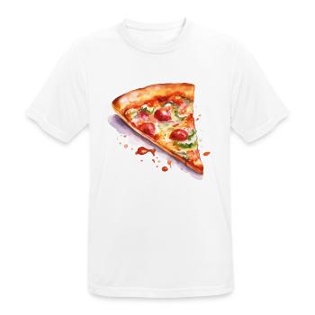 pizza - Men's Breathable T-Shirt - white - Front - AI Model Male 185 dark (185cm)