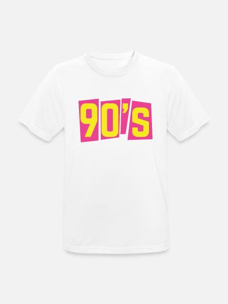 90s neunziger 90er oldschool - Männer T-Shirt atmungsaktiv - Weiß
