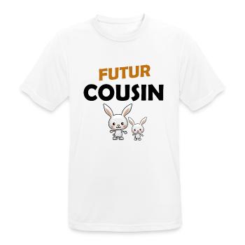 futur cousin - T-shirt respirant Homme - blanc - Devant - AI Model Male 185 dark (185cm)