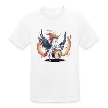 Unicorn on drums - Men's Breathable T-Shirt - white - Front - AI Model Male 185 dark (185cm)