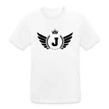 wappen j - Männer T-Shirt atmungsaktiv - Weiß - Vorne - AI Model Male 185 dark (185cm)