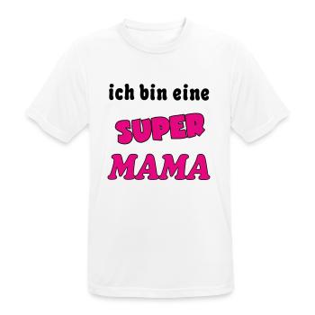 Ich bin eine Super MAMA - Men's Breathable T-Shirt - white - Front - AI Model Male 185 dark (185cm)