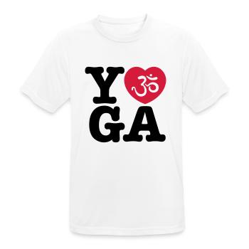 yoga - Männer T-Shirt atmungsaktiv - Weiß - Vorne - AI Model Male 185 dark (185cm)