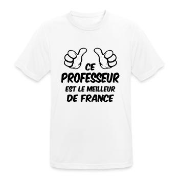 MEILLEUR PROFESSEUR - T-shirt respirant Homme - blanc - Devant - AI Model Male 185 dark (185cm)