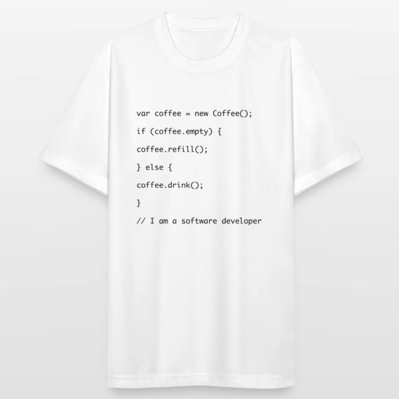 Kaffe auffüllen Javascript Code Männer T-Shirt atmungsaktiv