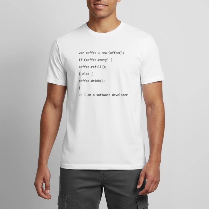Kaffe auffüllen Javascript Code Männer T-Shirt atmungsaktiv