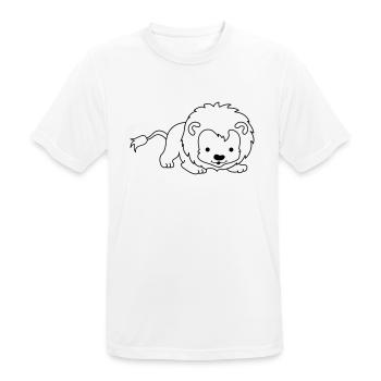 kleiner_loewe_01 - Männer T-Shirt atmungsaktiv - Weiß - Vorne - AI Model Male 185 dark (185cm)