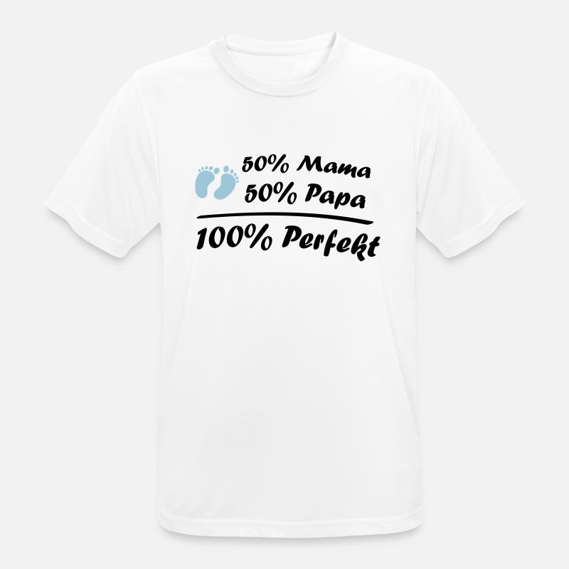 100_perfekt_02 - Männer T-Shirt atmungsaktiv - Weiß