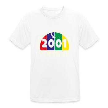 Jahrgang 2001 Retro - Bursdag - Männer T-Shirt atmungsaktiv - Weiß - Vorne - AI Model Male 185 dark (185cm)