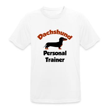 Dachshund - Personal Trainer - Men's Breathable T-Shirt - white - Front - AI Model Male 185 dark (185cm)