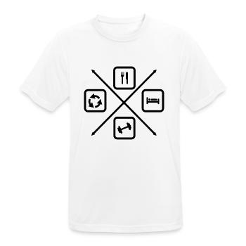 The Life Cycle of a Bodybuilder, Bodybuilding - Men's Breathable T-Shirt - white - Front - AI Model Male 185 dark (185cm)