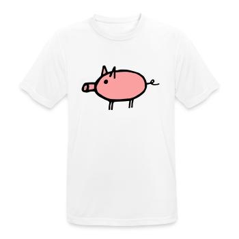 Cochon - T-shirt respirant Homme - blanc - Devant - AI Model Male 185 dark (185cm)