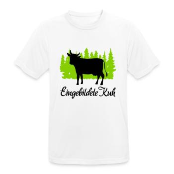 "Eingebildete Kuh: Stolze Grazie" - Männer T-Shirt atmungsaktiv - Weiß - Vorne - AI Model Male 185 dark (185cm)