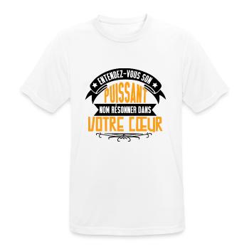 Entendez-vous son puissant nom - T-shirt respirant Homme - blanc - Devant - AI Model Male 185 dark (185cm)