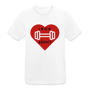 Gym Iron Addict - Men's Breathable T-Shirt - white - Front - AI Model Male 185 dark (185cm)